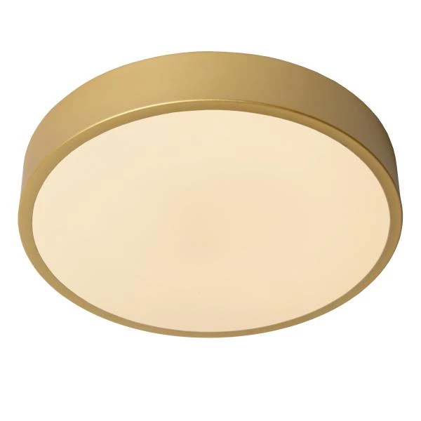 Lucide UNAR - Flush ceiling light - Ø 30 cm- LED 3 StepDim - 1x18W 2700K - Matt Gold / Brass - detail 1